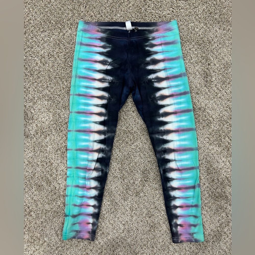 Brightly twisted tie dye leggings